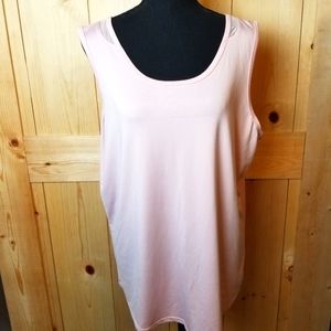 Adrienne Vittadini Sport Pale Pink Semi Racerback Tank Top Shirt